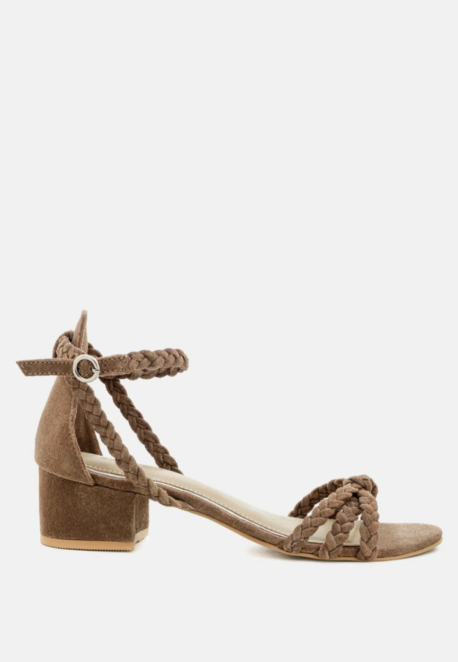 Sandals * | Rag & Co Nicola Block Heel Sandal Sandals Taupe