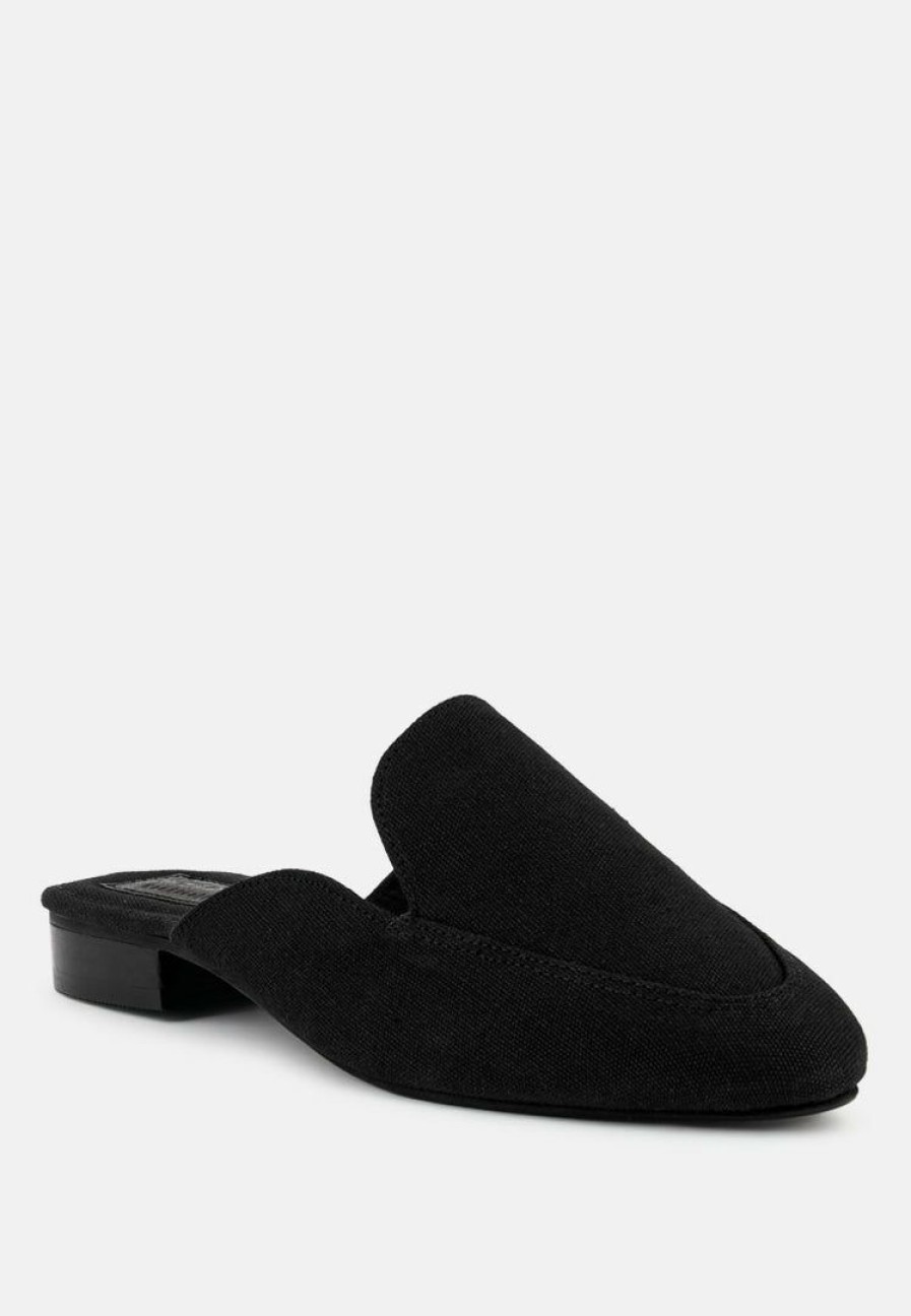 Mules * | Rag & Co Calico Organic Canvas Mules Black