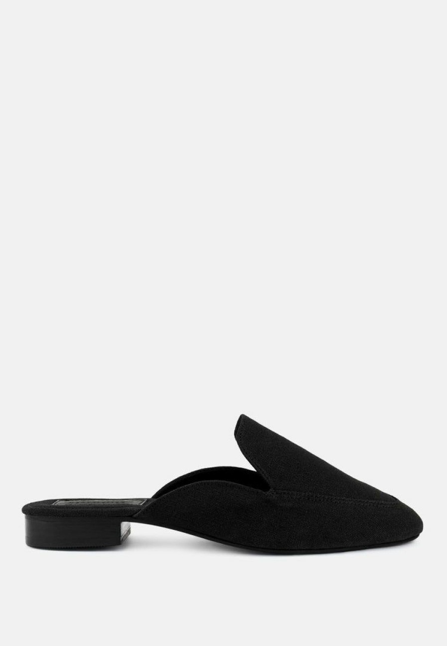 Mules * | Rag & Co Calico Organic Canvas Mules Black