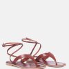 Ss'22 * | Rag & Co Wrap-Up Tie Around Flat Sandals Tan