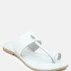 Ss'22 * | Rag & Co Leona Thong Flat Sandals White