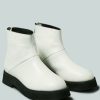 Boots * | Rag & Co X Paltrow Zip-Up Ankle Boot Boots White