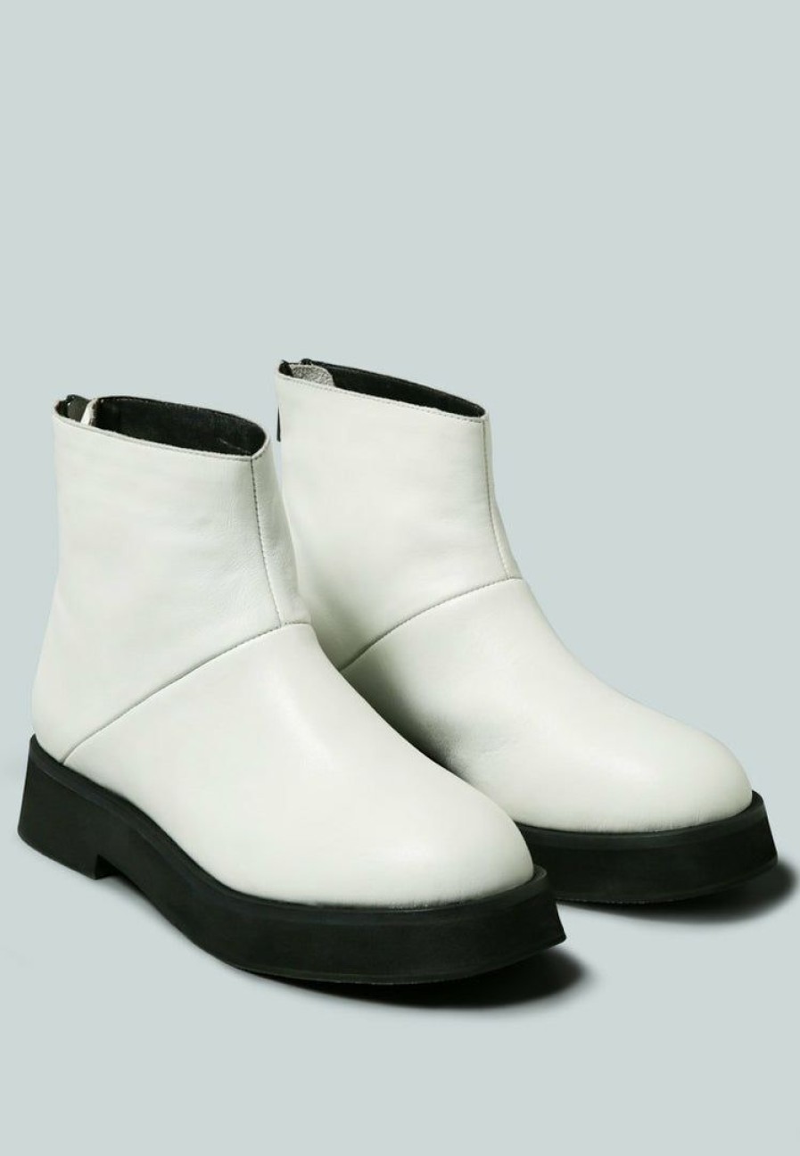 Boots * | Rag & Co X Paltrow Zip-Up Ankle Boot Boots White