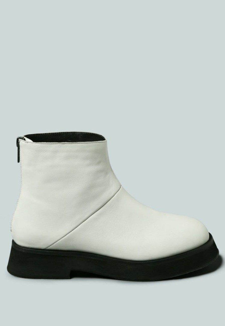 Boots * | Rag & Co X Paltrow Zip-Up Ankle Boot Boots White