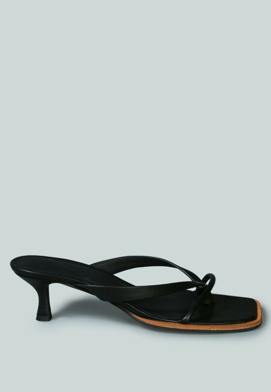 Ss'22 * | Rag & Co X Winslet Heeled Thong Sandal In Sandals Black