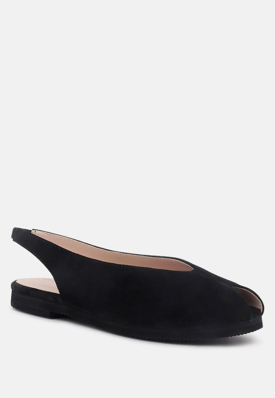 Ss'22 * | Rag & Co Gretchen Slingback Flat Sandals Flats Black