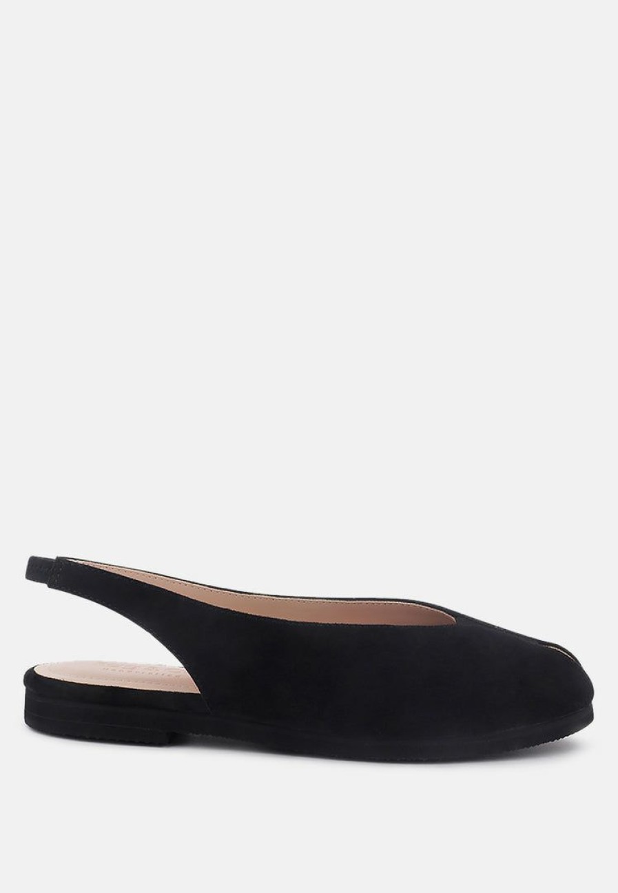 Ss'22 * | Rag & Co Gretchen Slingback Flat Sandals Flats Black