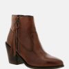 Boots * | Rag & Co Viviana Ankle Boots With Zipper Brown