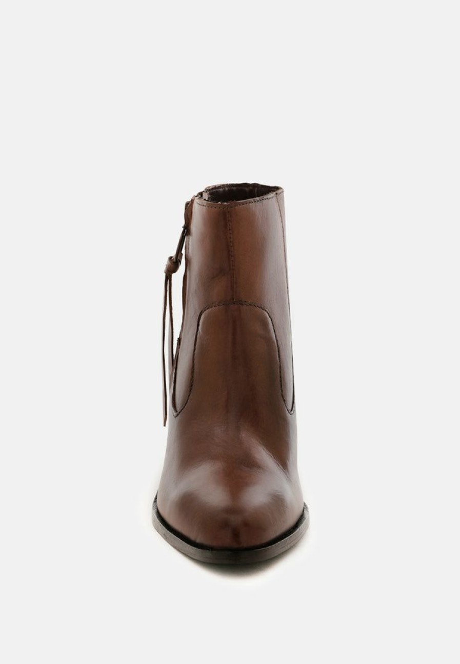 Boots * | Rag & Co Viviana Ankle Boots With Zipper Brown