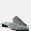 Mules * | Rag & Co Batiste Velvet Handcrafted Mules Grey