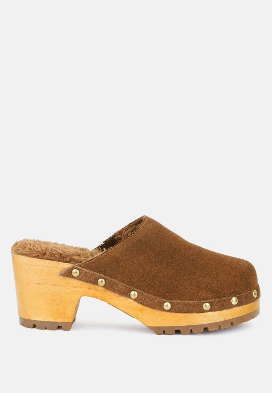 Ss'22 * | Rag & Co Tulley Suede Clog Mules In Clogs Tan