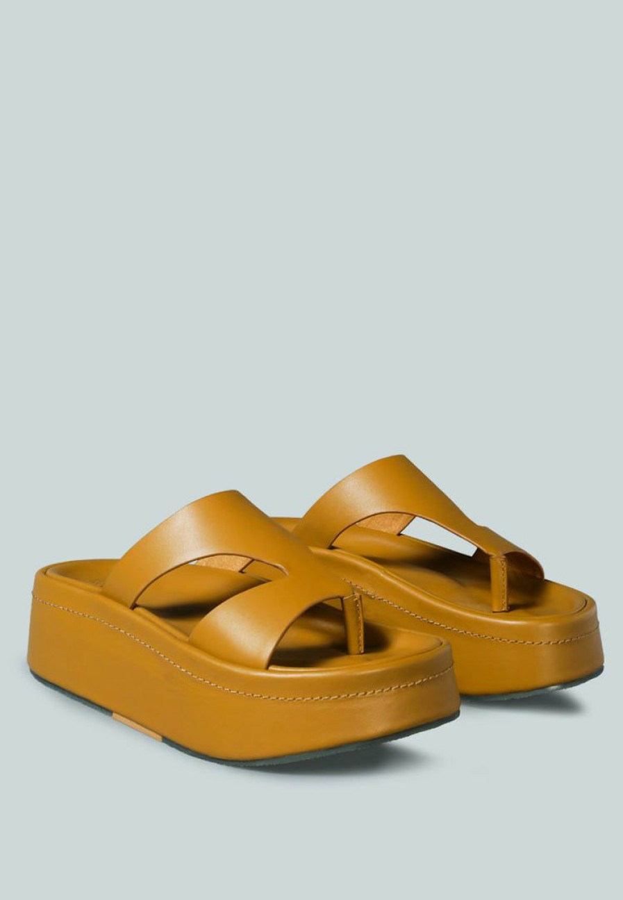 Ss'22 * | Rag & Co X Hathaway Slip-On Platfrom Sandal In Sandals Tan