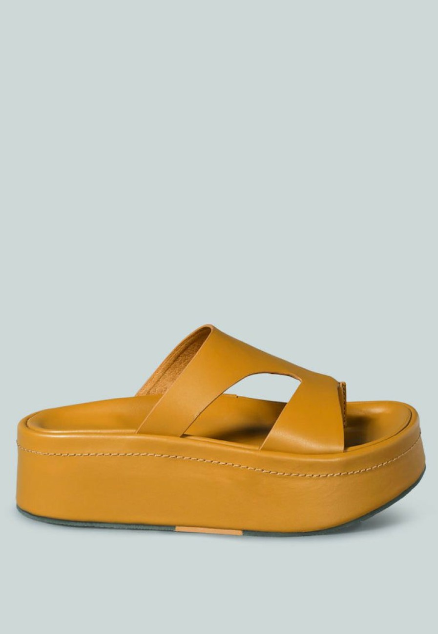 Ss'22 * | Rag & Co X Hathaway Slip-On Platfrom Sandal In Sandals Tan