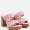 Ss'22 * | Rag & Co Ss'22 Mille-Feux Suede Slip-On Block Heeled Sandal In Pink