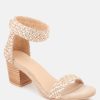 Ss'22 * | Rag & Co Sandals Carla Gold Stacked Heel Sandal Gold Beige