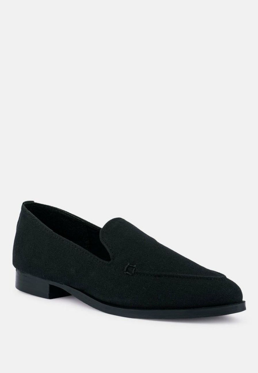 Loafers & Ballerinas * | Rag & Co Bougie Organic Canvas Loafers Black