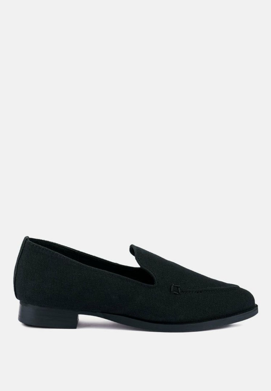 Loafers & Ballerinas * | Rag & Co Bougie Organic Canvas Loafers Black