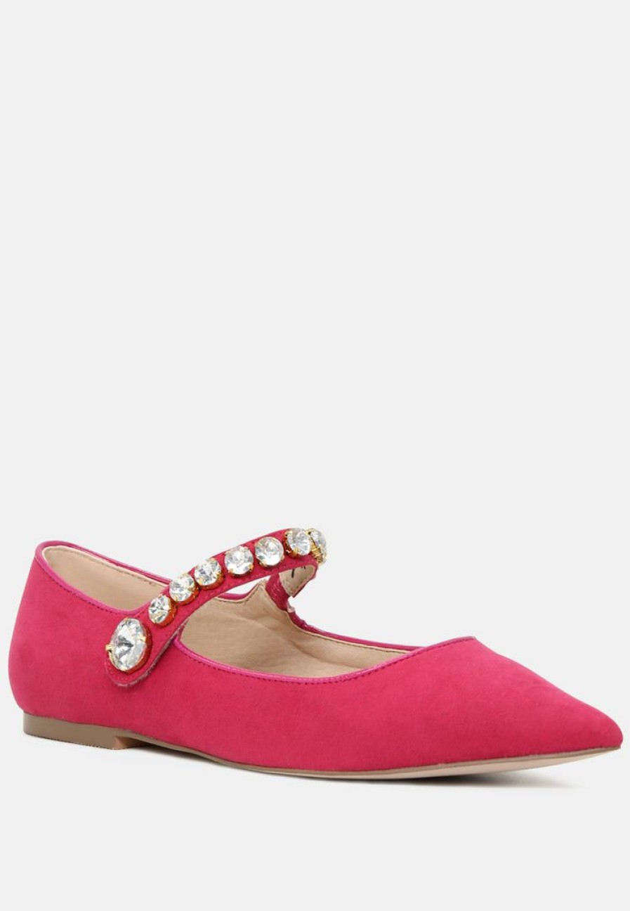 Loafers & Ballerinas * | Rag & Co Fedora Pointed Ballerina Flats Loafers & Ballerinas Fuchsia