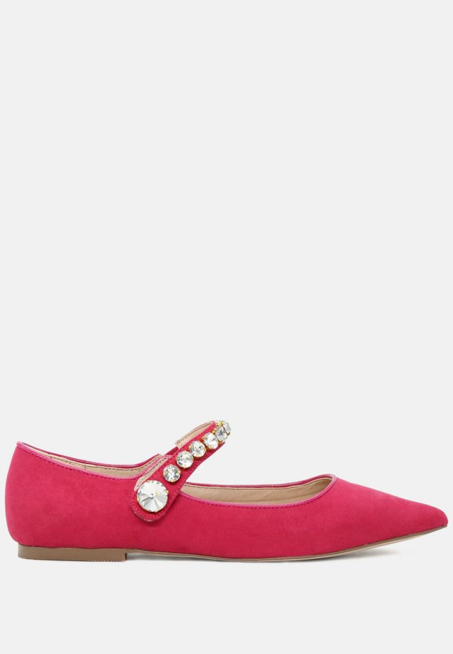 Loafers & Ballerinas * | Rag & Co Fedora Pointed Ballerina Flats Loafers & Ballerinas Fuchsia