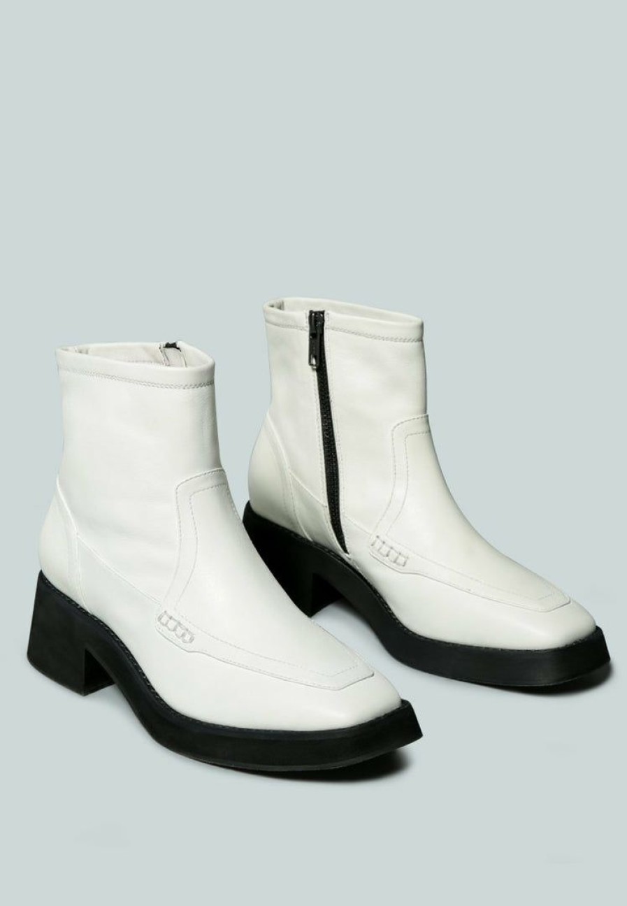 Boots * | Rag & Co X Oxman Classic Ankle Boot Boots White