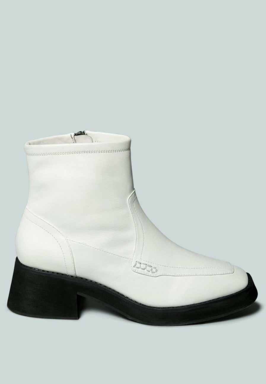 Boots * | Rag & Co X Oxman Classic Ankle Boot Boots White