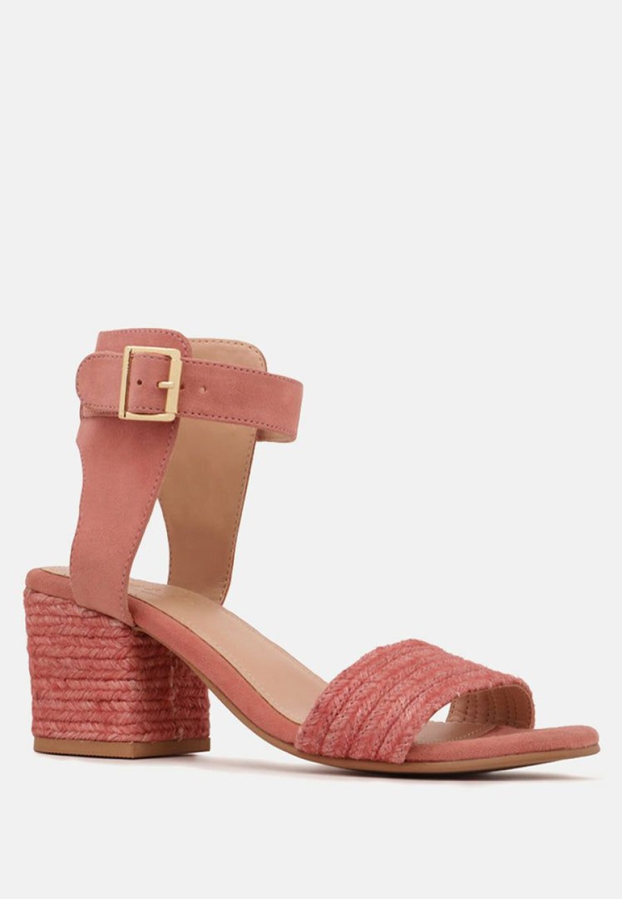 Ss'22 * | Rag & Co Sandals Rayna Braided Jute Strap And Suede Sandal Blush