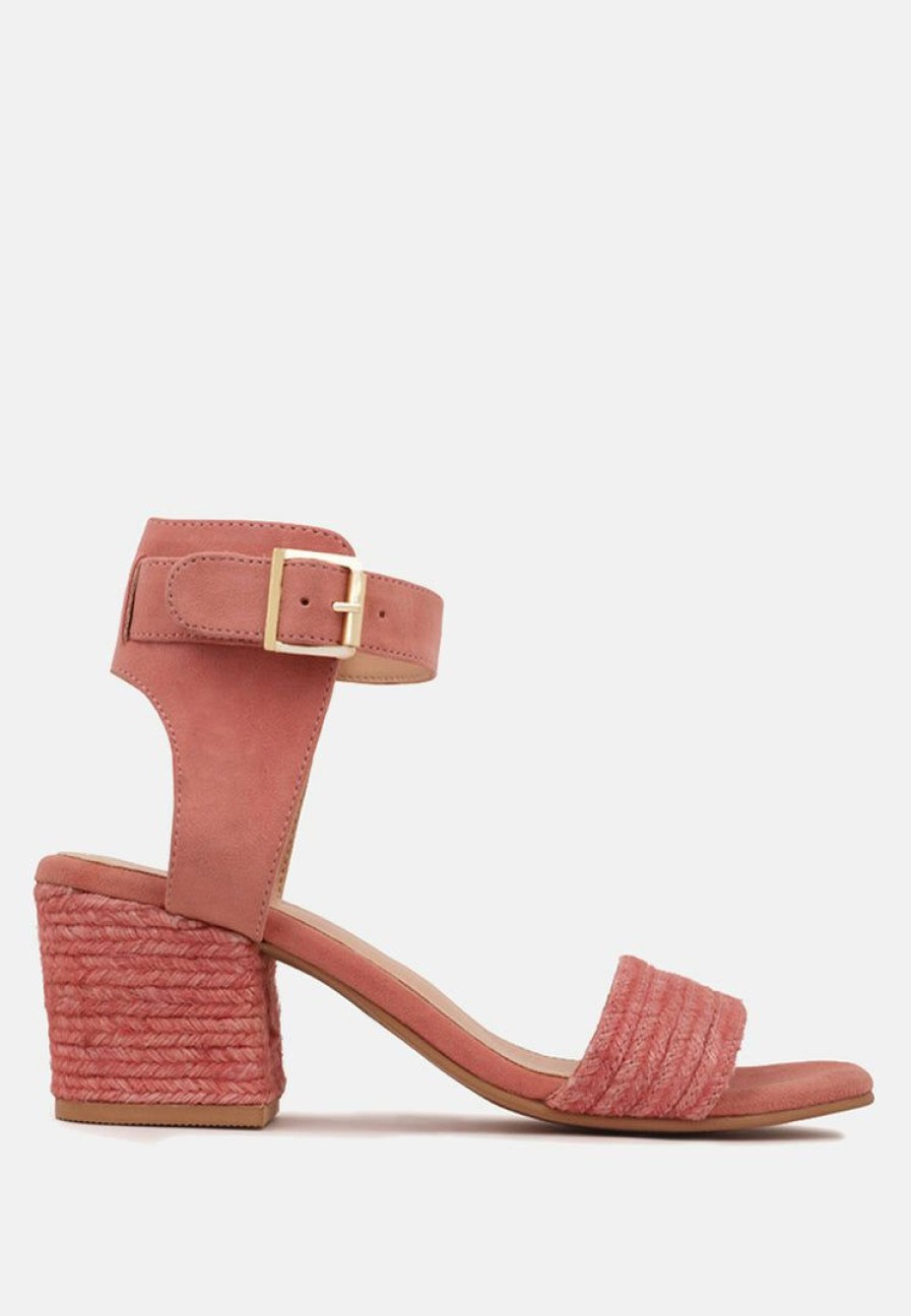 Ss'22 * | Rag & Co Sandals Rayna Braided Jute Strap And Suede Sandal Blush