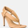 Sandals * | Rag & Co Singles Beige High Heeled Thong Sandals Tan