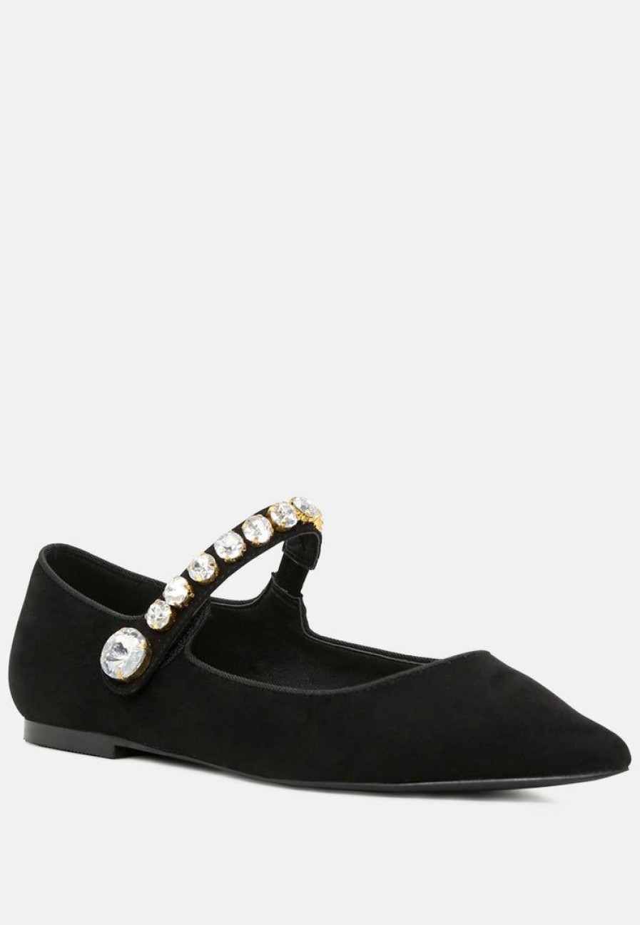 Loafers & Ballerinas * | Rag & Co Loafers & Ballerinas Fedora Pointed Ballerina Flats Black