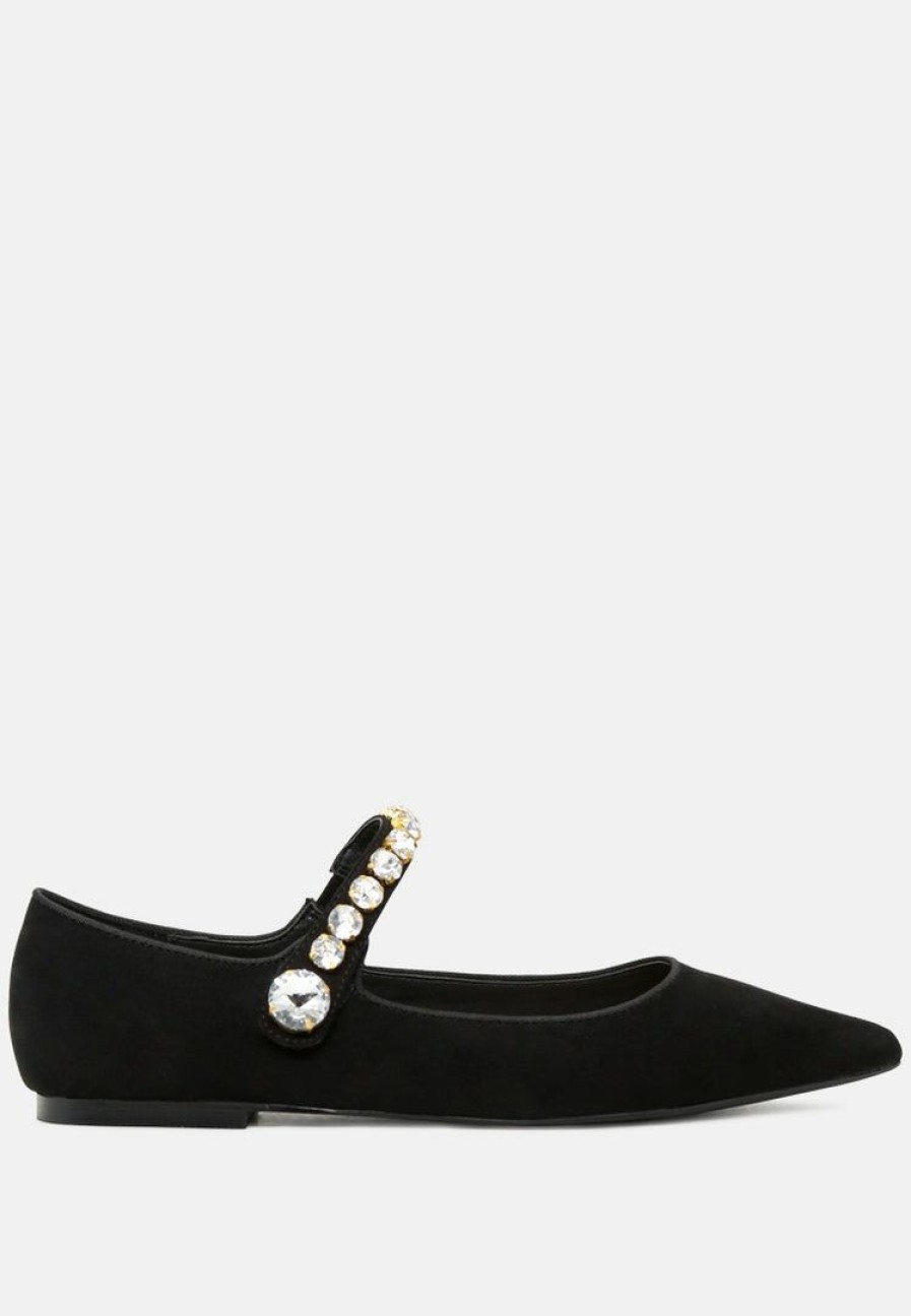 Loafers & Ballerinas * | Rag & Co Loafers & Ballerinas Fedora Pointed Ballerina Flats Black