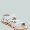 Ss'22 * | Rag & Co Mona Flat Sandal With Ankle Strap White