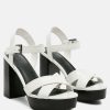 Ss'22 * | Rag & Co Ss'22 Chypre High Heeled Block Sandal In White