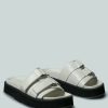 Ss'22 * | Rag & Co X Flats Aniston Buckled Flatform Slip-On Sandal White