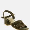 Sandals * | Rag & Co Tasha Block Heel Sandal Khaki