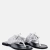 Ss'22 * | Rag & Co Beech Handwoven Natural Suede Tassel Thong Flats Silver